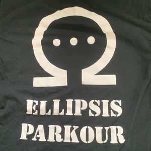 Ellipsis Men’s Women’s Unisex Black White Parkour TShirt Size Small